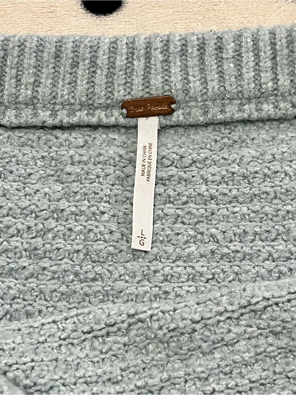 Free People Light Blue Textured Knit Mini Skirt Size L